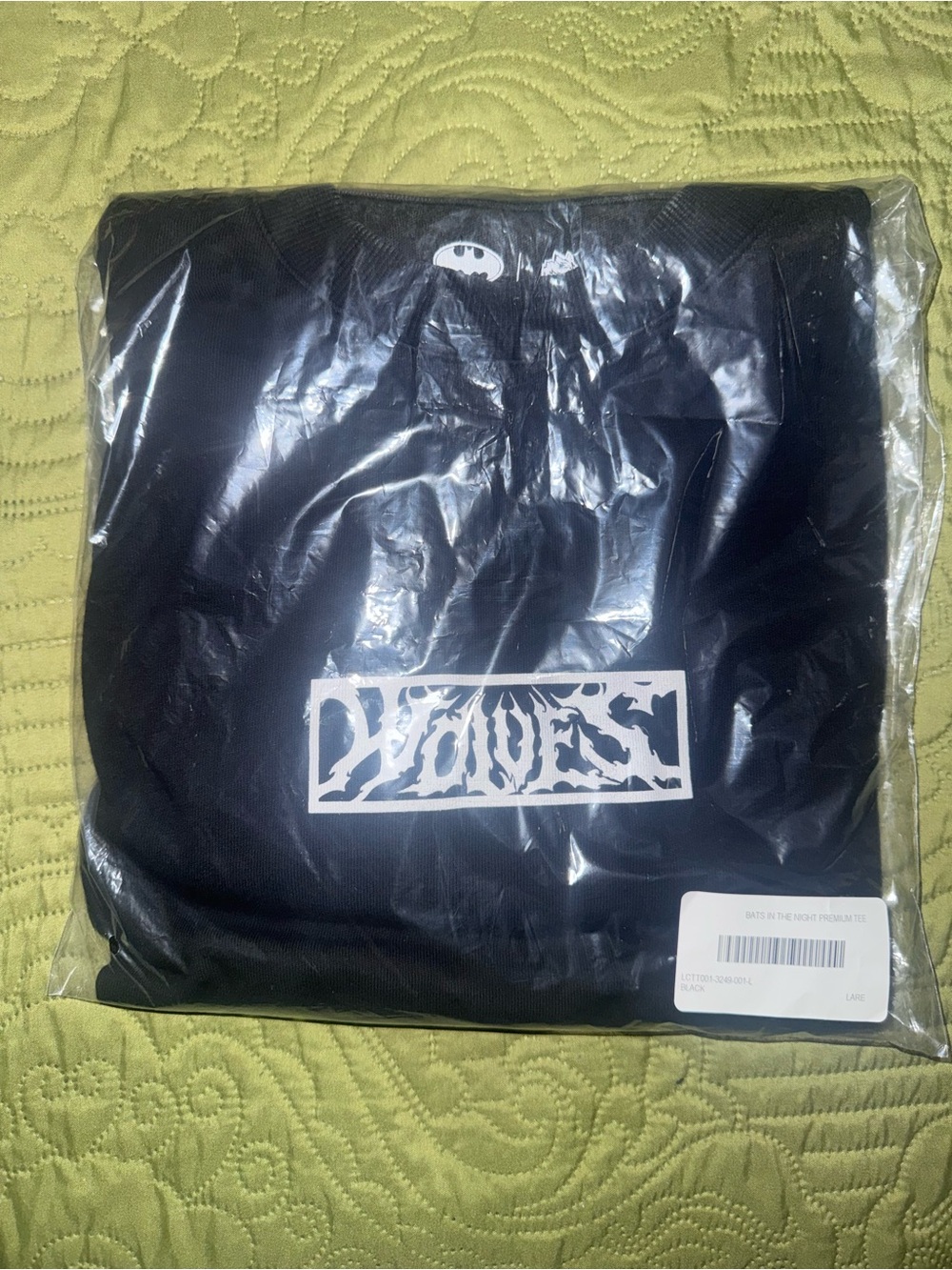 Black Crewneck Sweatshirt with White Boxed Graphic